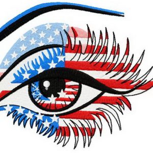 American eye embroidery design