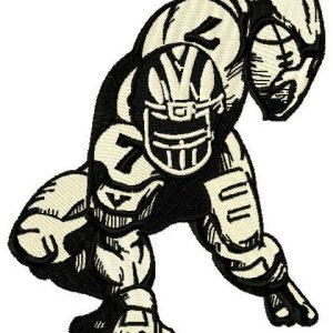 American football player 2 embroidery design