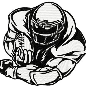 American football player embroidery design