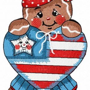 American gingerbread embroidery design