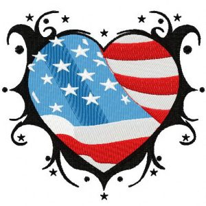 American heart 3 embroidery design