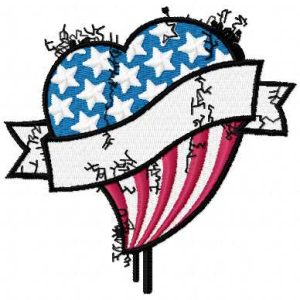 American heart 2 embroidery design