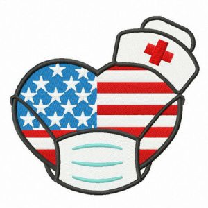 American nurses embroidery design
