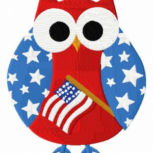 American owl embroidery design