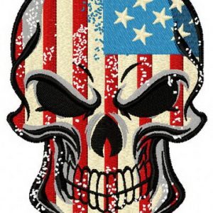 American skull embroidery design