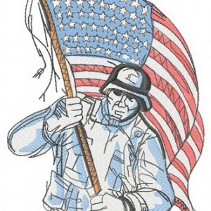 American soldier embroidery design