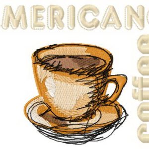 Americano coffee 2 embroidery design