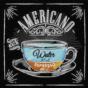 Americano recipe embroidery design