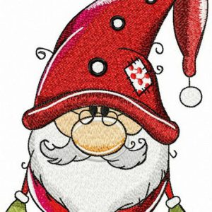 Amiable gnome embroidery design