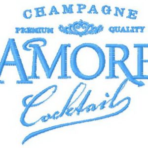 Amore logo embroidery design