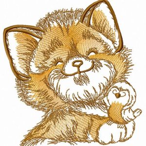 Amused pets embroidery design