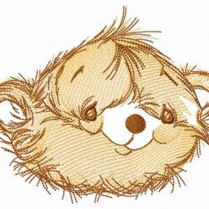 Amusing bear embroidery design