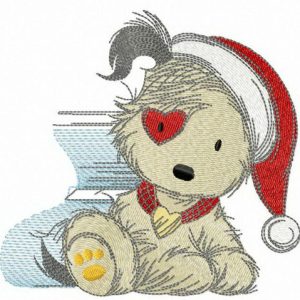 Amusing dog embroidery design