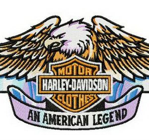 An American legend embroidery design