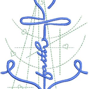 Anchor faith embroidery design