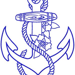 Anchor one colored embroidery design