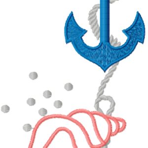 Shell and Anchor  embroidery design