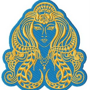 Ancient woman embroidery design