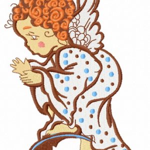 Angel with Christmas candle 2 embroidery design