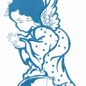 Angel with Christmas candle 3 embroidery design
