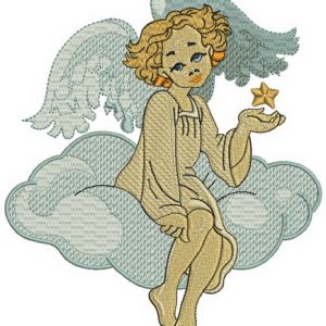Angel on cloud 2 embroidery design