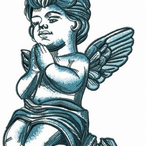 Angel talking with God embroidery design