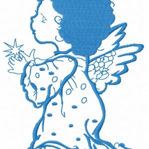 Angel with star 3 embroidery design