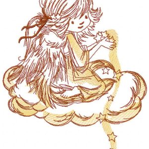 Angel with star dust 3 embroidery design