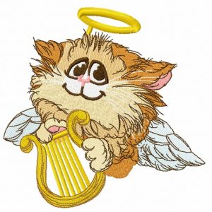 Angelic cat 3 embroidery design