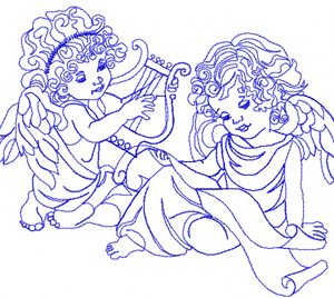 Angels embroidery design