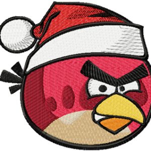 Angry birds Christmas logo embroidery design