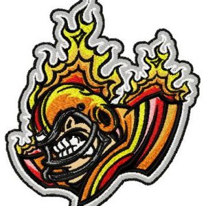 Angry baseball player embroidery design