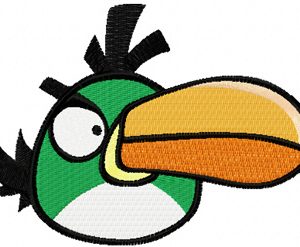 Angry birds green embroidery design