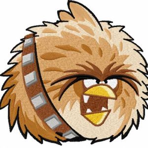 Angry bird with weapon embroidery design