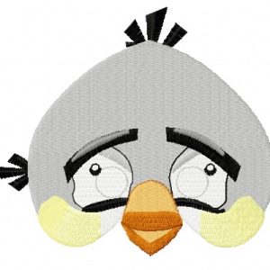 Angry bird white embroidery design