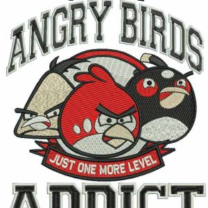 Angry Birds addict embroidery design