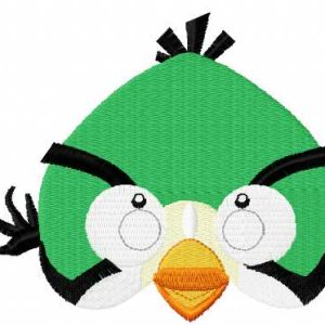 Angry bird green embroidery design