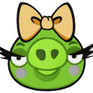 Angry Birds pig embroidery design