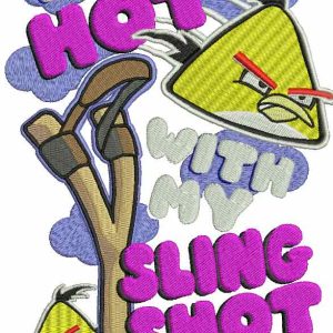 Angry Birds shot embroidery design
