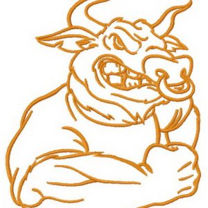 Angry bull 2 embroidery design