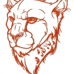 Angry cheetah embroidery design
