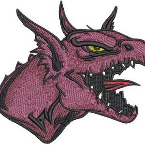 Angry dragon embroidery design
