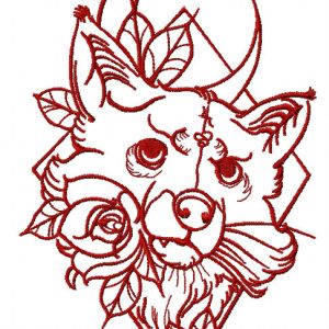 Angry fox 2 embroidery design