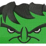 Angry hulk's face embroidery design