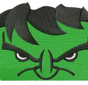 Angry hulk's face embroidery design
