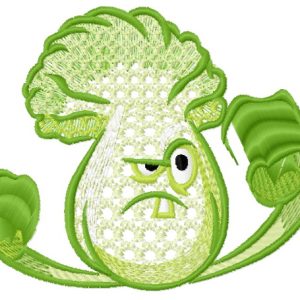 Angry lettuce embroidery design