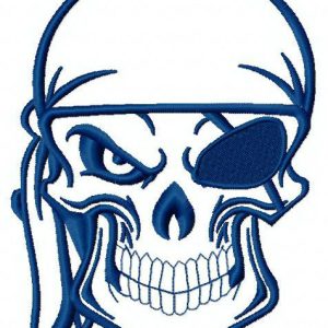 Angry pirate's skull 4 embroidery design