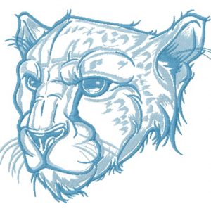 Angry predator embroidery design