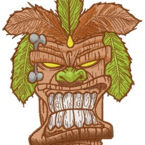 Angry totem embroidery design
