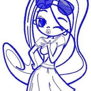 Anime girl 3 embroidery design